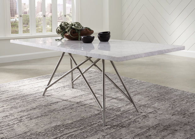 Stainless Steel & Marble Dining Table