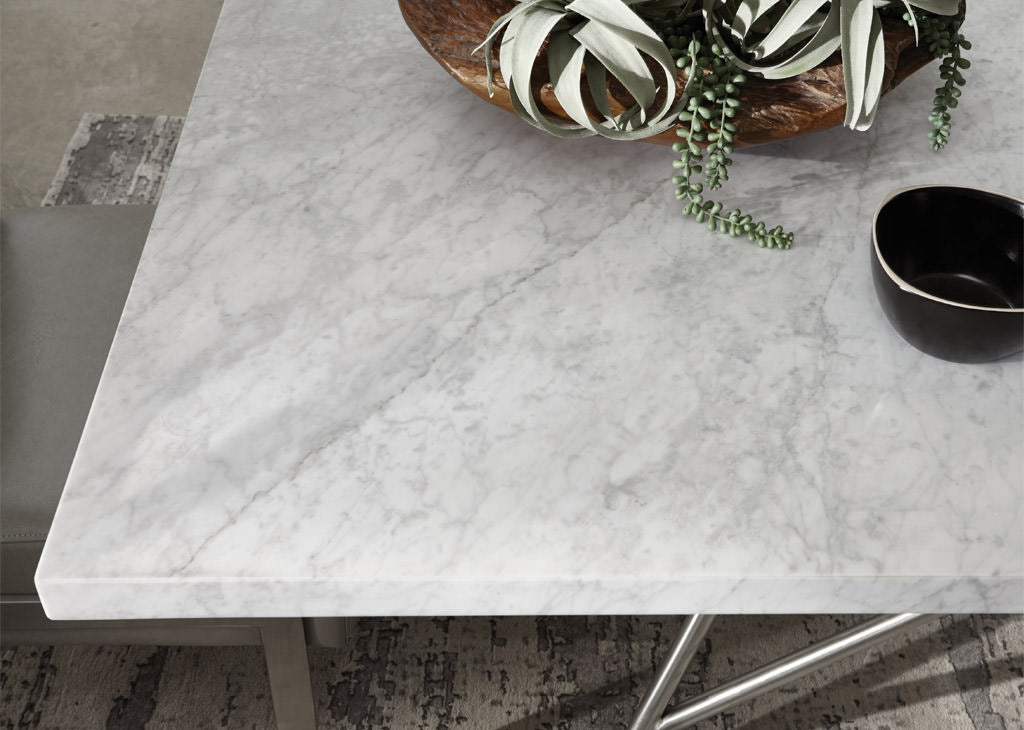 Stainless Steel & Marble Dining Table