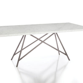 Stainless Steel & Marble Dining Table