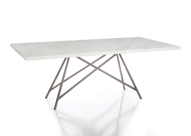 Stainless Steel & Marble Dining Table