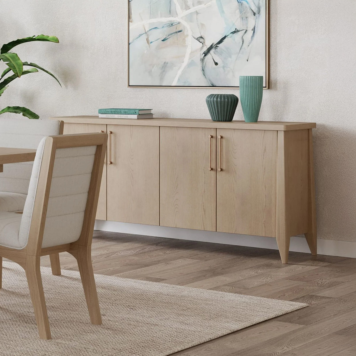Four Door Ash Wood Sideboard