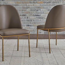 Modern Oval Black and Gold Dining Set