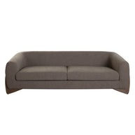 Toffee brown textured fabric sofa front view