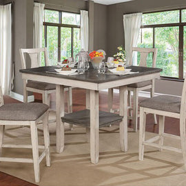 Transitional Antique White & Gray 5 PC Counter Height Set