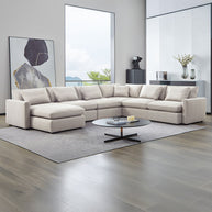 Large U-shape sectional in spacious Long Beach family room