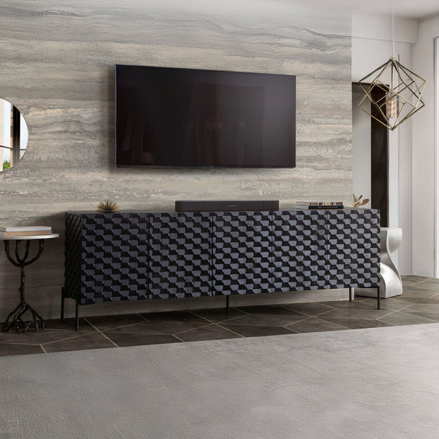 Geometric Sideboard – Matte Black