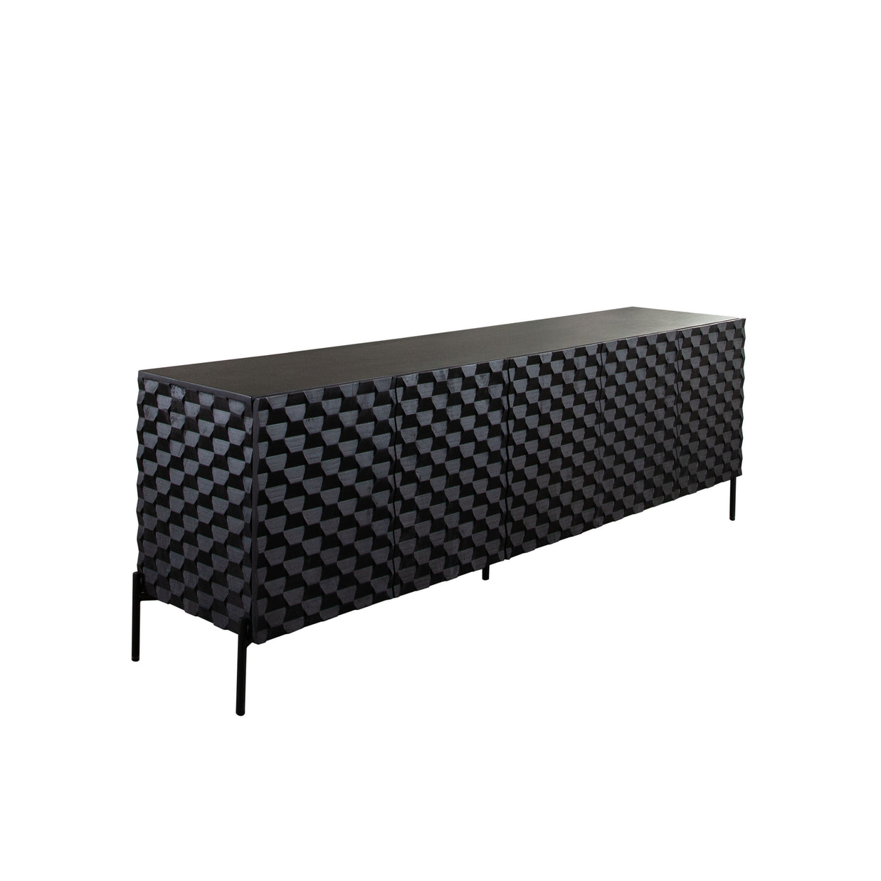 Geometric Sideboard – Matte Black