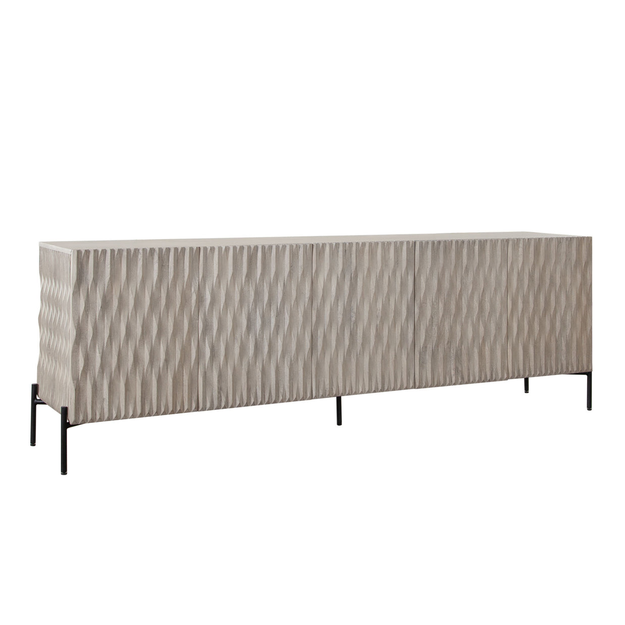 Sculpted Wood Sideboard – Ash Finish