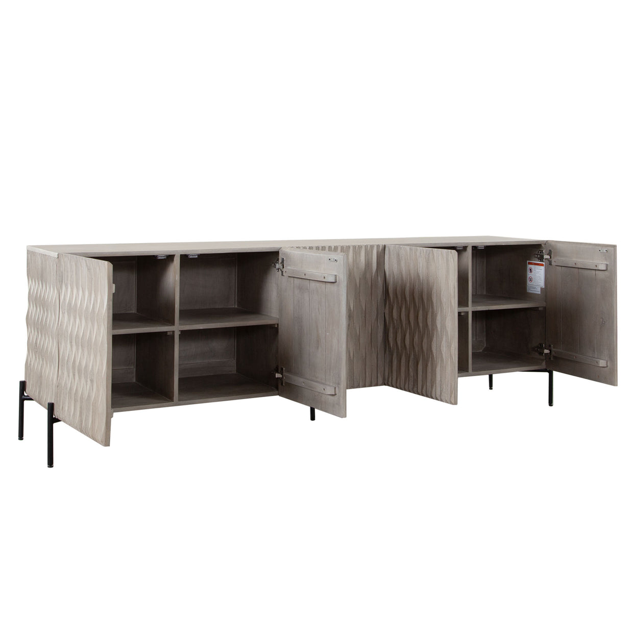 Sculpted Wood Sideboard – Ash Finish