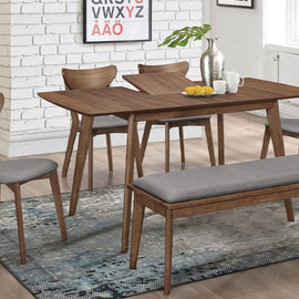 Walnut & Gray Retro-Inspired Bench