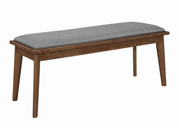 Walnut & Gray Retro-Inspired Bench