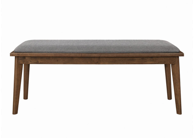 Walnut & Gray Retro-Inspired Bench