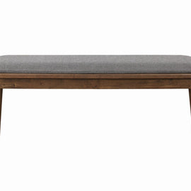 Walnut & Gray Retro-Inspired Bench