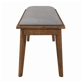 Walnut & Gray Retro-Inspired Bench