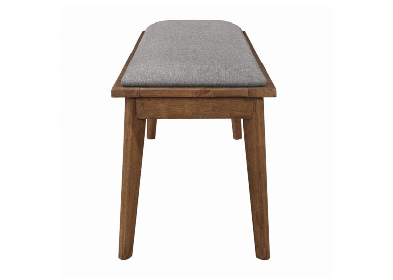 Walnut & Gray Retro-Inspired Bench