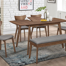 Walnut Retro-Inspired Rectangular Dining Table