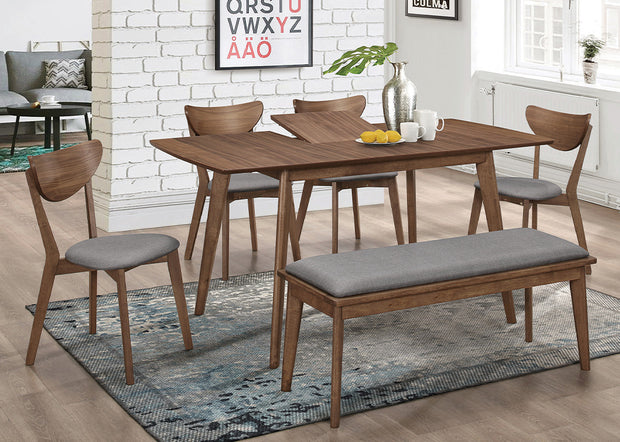 Walnut Retro-Inspired Rectangular Dining Table
