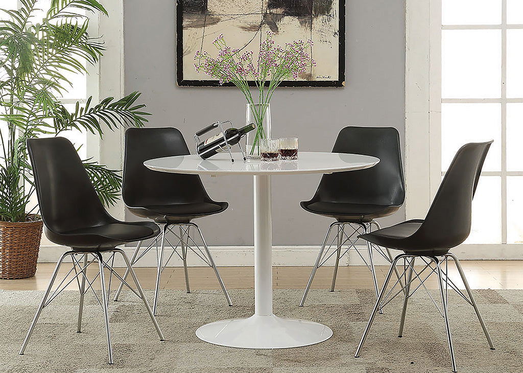 Retro-Inspired Glossy 5 PC Dining Set