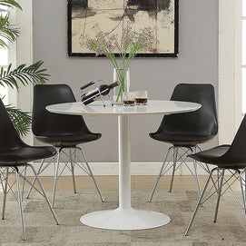 Retro-Inspired Glossy 5 PC Dining Set