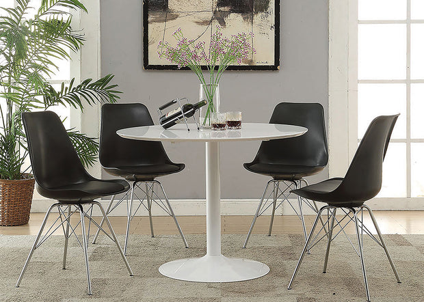 Retro-Inspired Glossy 5 PC Dining Set