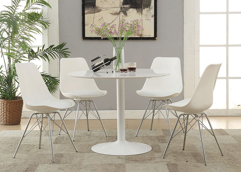 Retro-Inspired Glossy 5 PC Dining Set