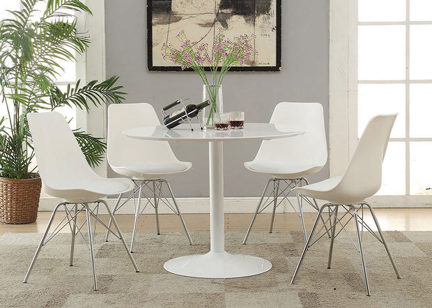 Retro-Inspired Glossy 5 PC Dining Set