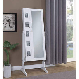 White Jewelry Cheval Mirror