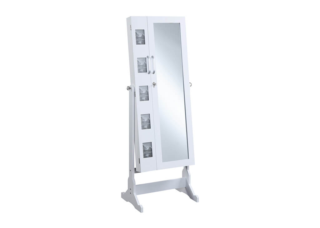 White Jewelry Cheval Mirror