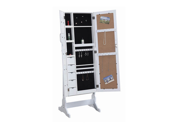 White Jewelry Cheval Mirror