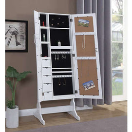 White Jewelry Cheval Mirror