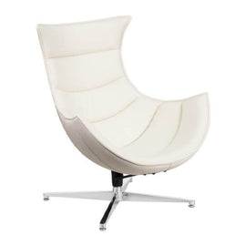 White Leatherette Cocoon Chair