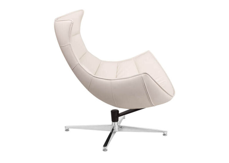 White Leatherette Cocoon Chair