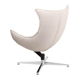 White Leatherette Cocoon Chair