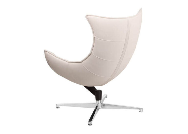 White Leatherette Cocoon Chair