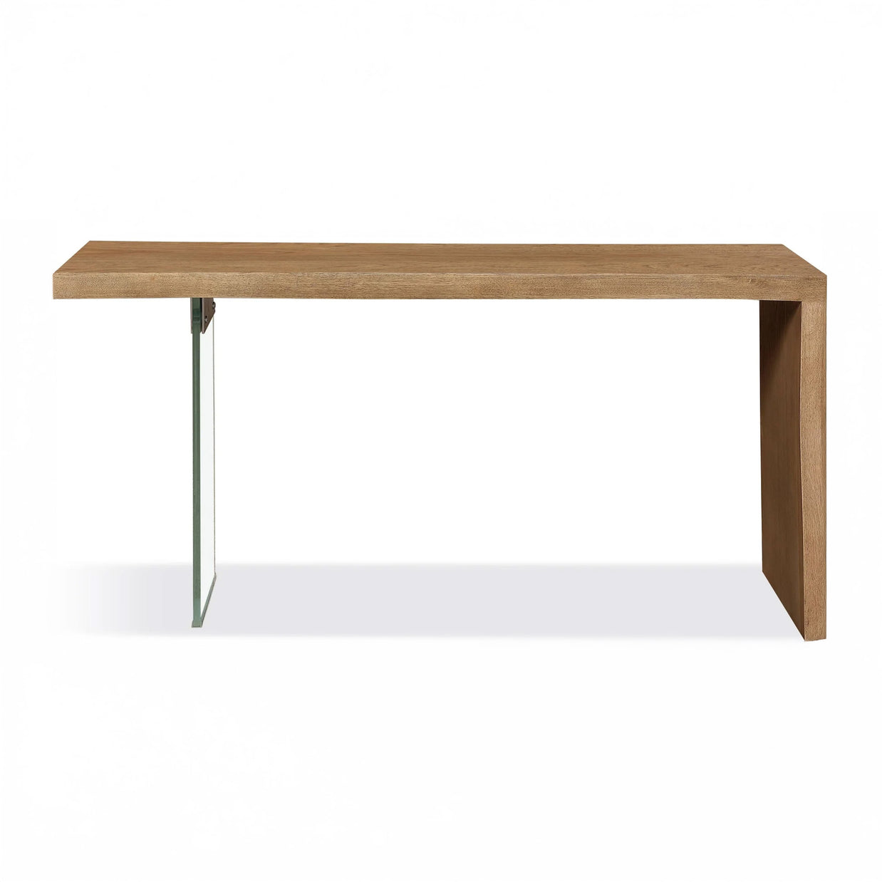 Live Edge White Oak & Glass Console Table