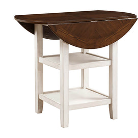 Whitewash & Dark Cherry 5 PC Counter Height Set