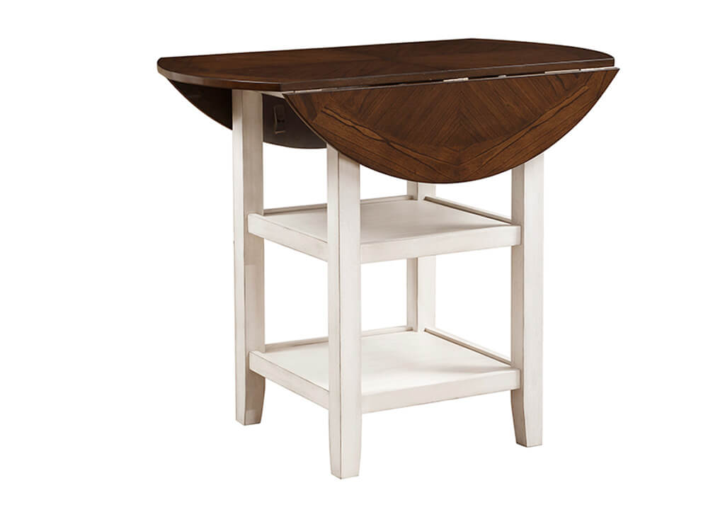 Whitewash & Dark Cherry 5 PC Counter Height Set