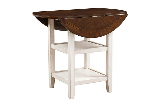 Whitewash & Dark Cherry 5 PC Counter Height Set