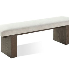 Brunette Oak & Beige Linen Fabric Dining Set