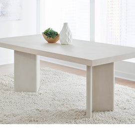 Stone double pedestal dining table