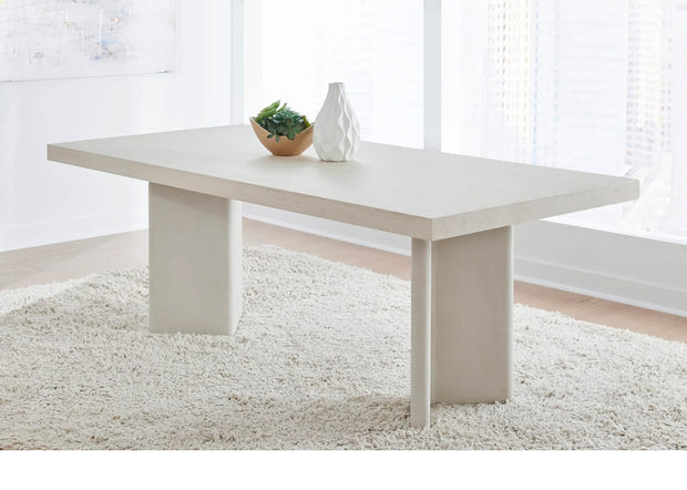 Stone double pedestal dining table