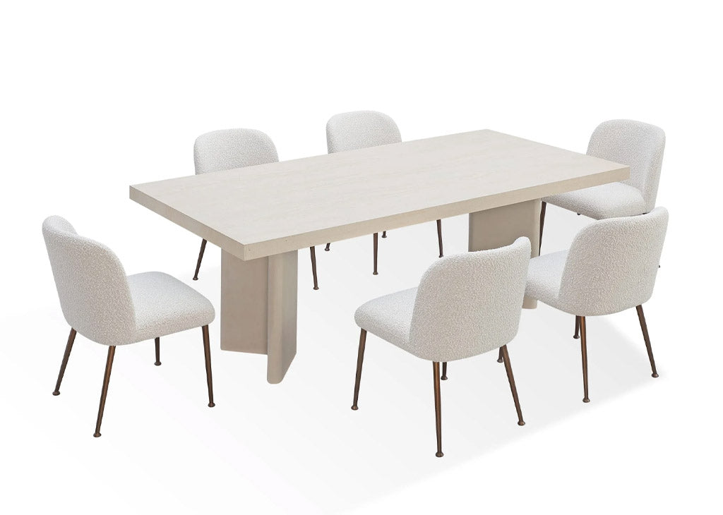 Stone double pedestal dining table