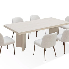 Stone double pedestal dining table