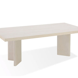 Stone double pedestal dining table