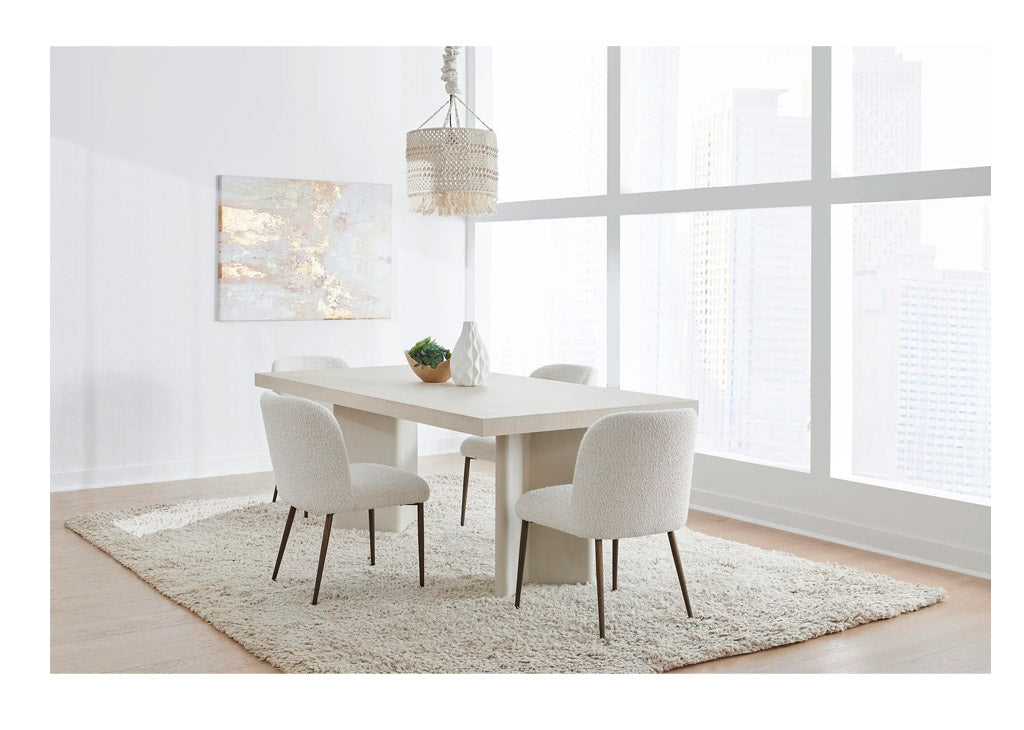 Stone double pedestal dining table
