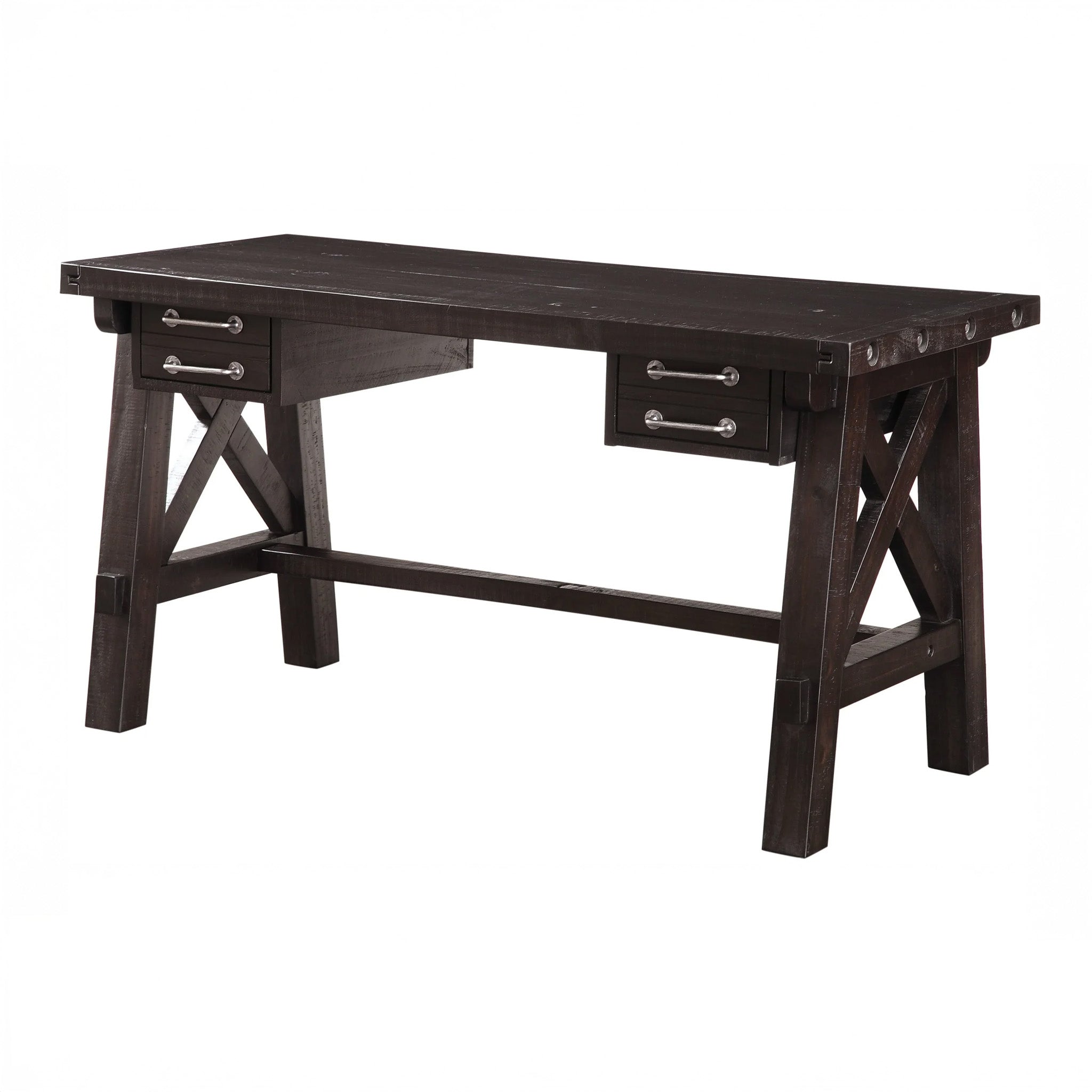 Industrial Solid Wood Writing Desk