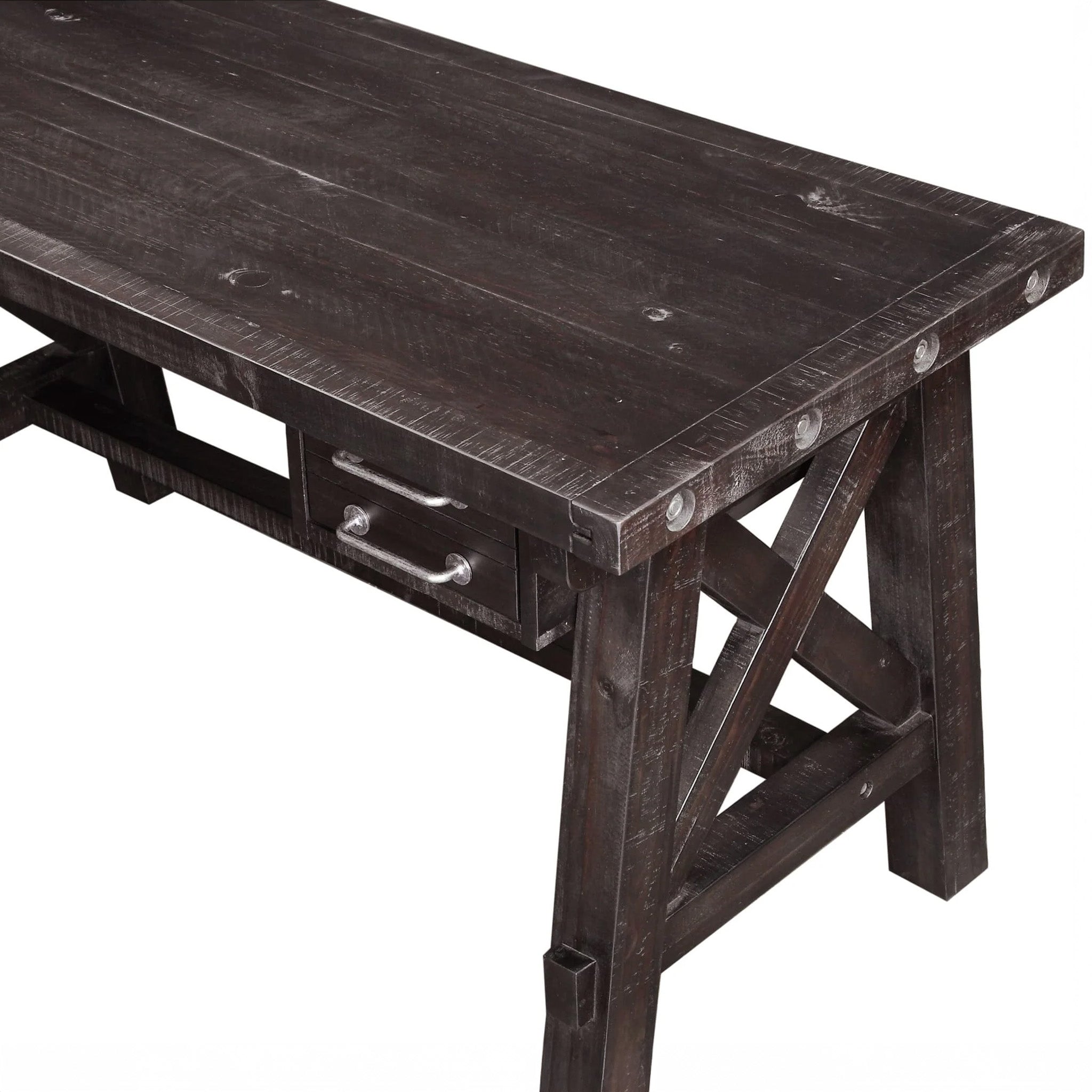 Industrial Solid Wood Writing Desk