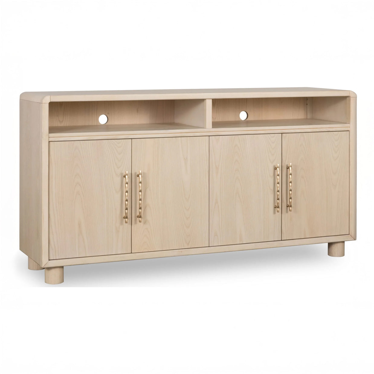 4 Door Ash Wood Sideboard with Adjustable Shelving
