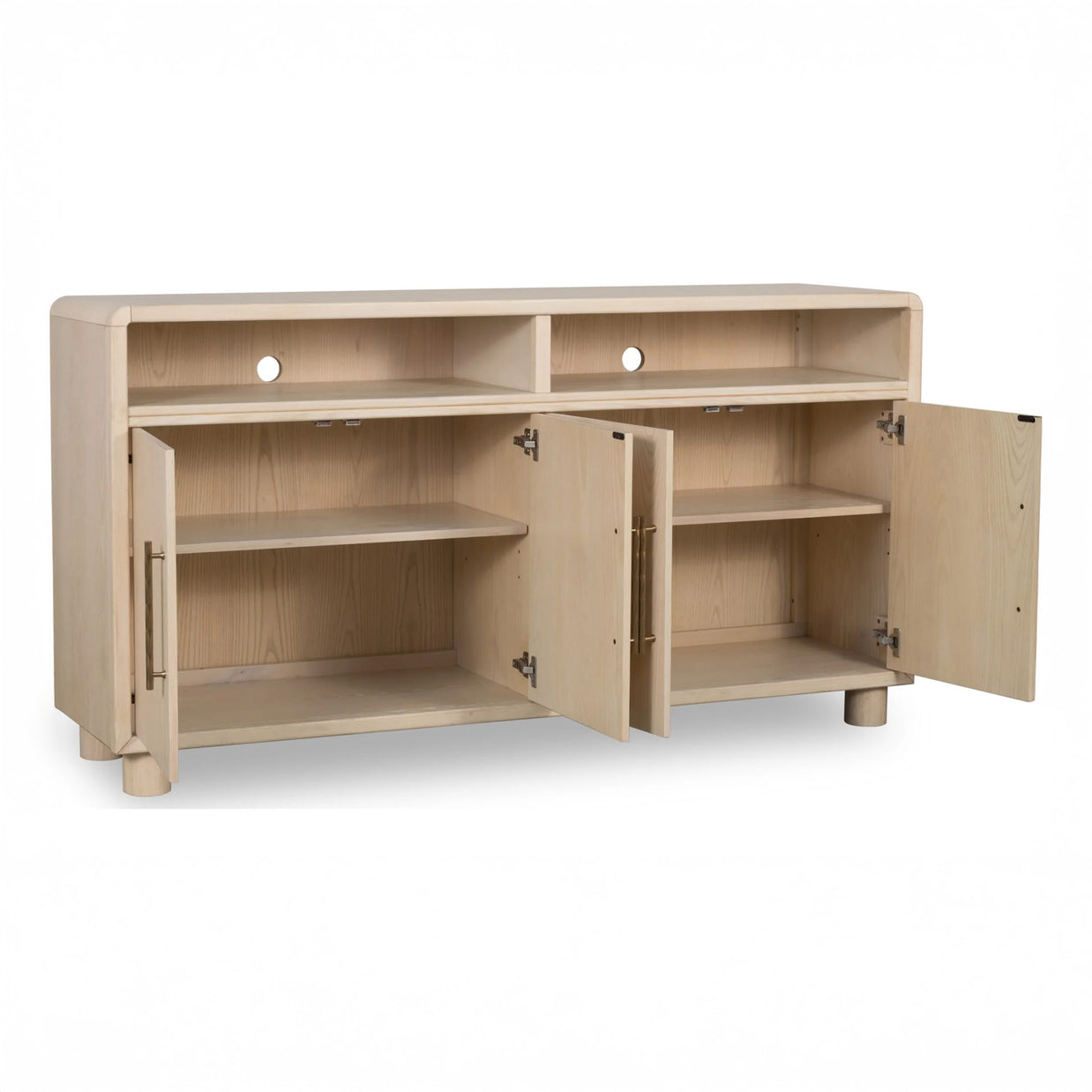 4 Door Ash Wood Sideboard with Adjustable Shelving