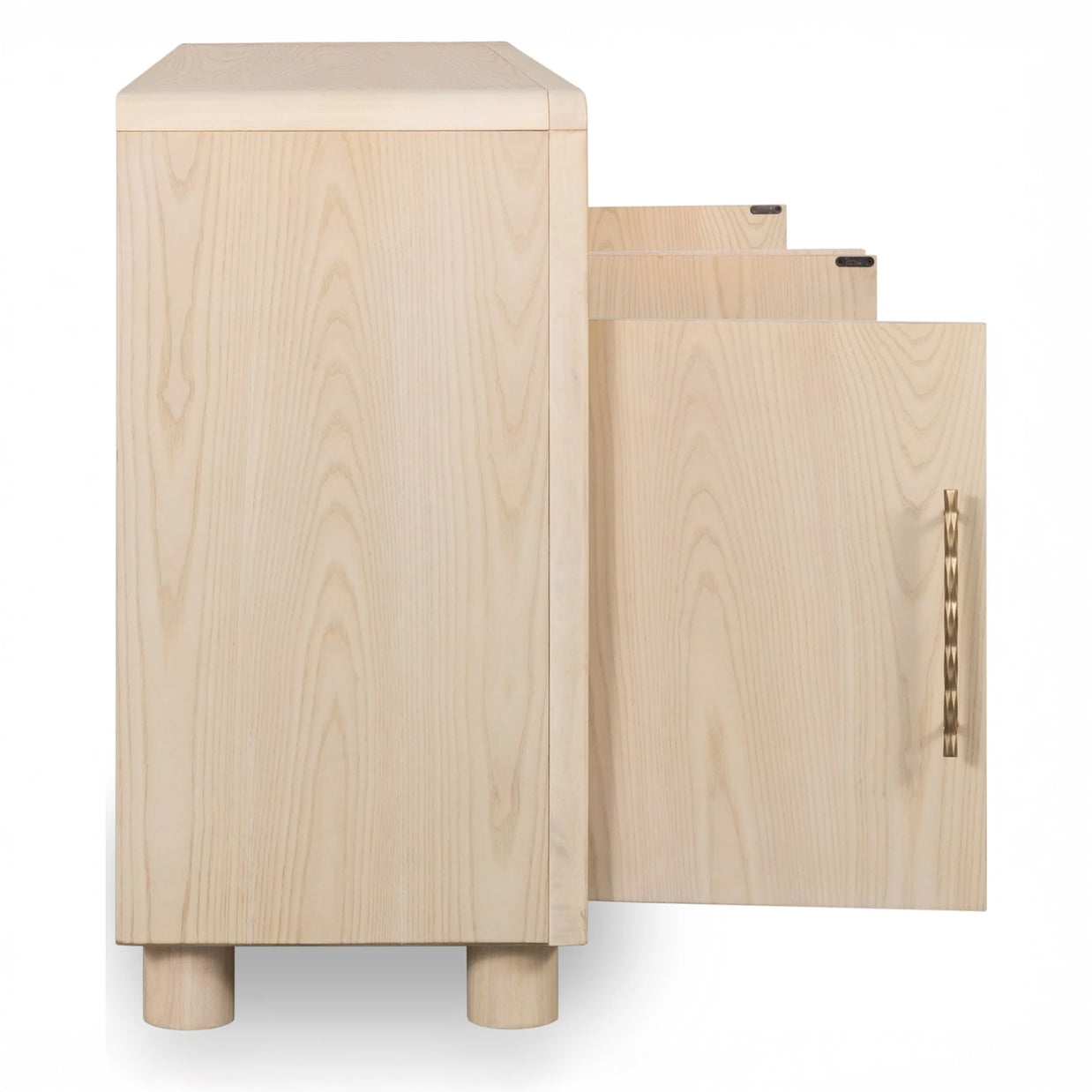 4 Door Ash Wood Sideboard with Adjustable Shelving
